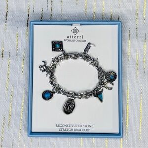 Atterri Turquoise Charm Stretch Bracelet | Western Cowgirl Jewelry